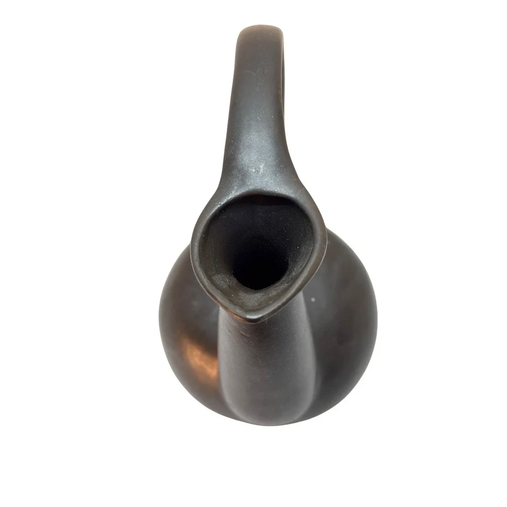Gio Ponti Bucchero Nero Licensed Re-Edition Vase Italian Modern Black Ceramic